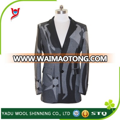 Fashion wholesale suits / cheap mens printed custom suits / slim fit blazers for men