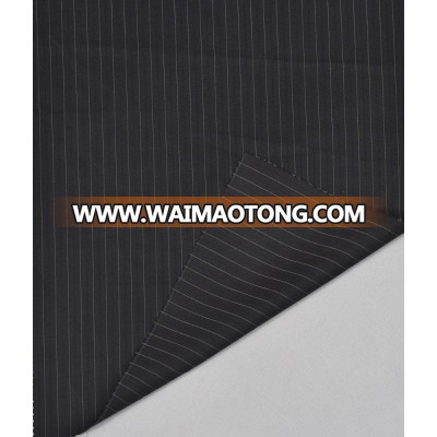 Wholesale fashion fabric / polyester suiting fabric / black and gray striped fabric