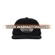 5 Panel Flat Brim Leather Embossed Black Corduroy Snapback Cap